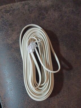 $4 Add-on New Beige Long Telephone Line Cord with RJ11 Connectors